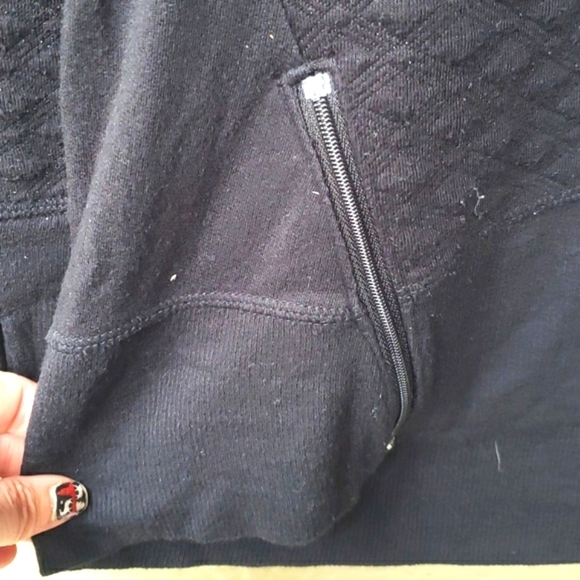 ATHLETA R&R Quilted Pullover Black Cozy CYA Sweatshirt Top Zippers XS - Picture 5 of 9